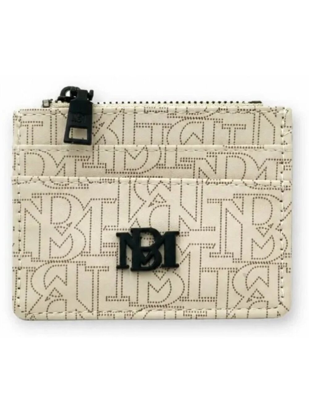 Badgley Mischka Beige Monogram Small Zip Wallet BMW010 NWT